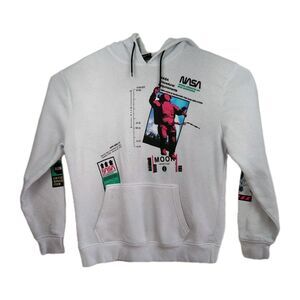 🔥Southpole vintage pullover hoodie, Men's XL, white, NASA graphics, see photos